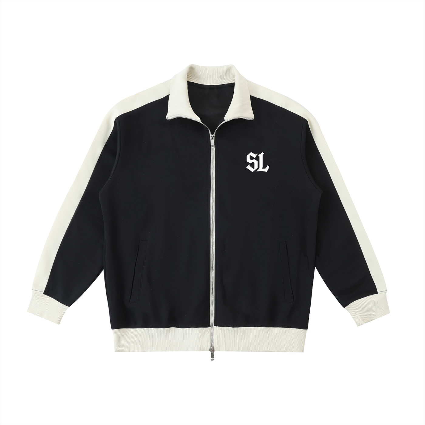 Contrast Trim Stand Collar Jacket