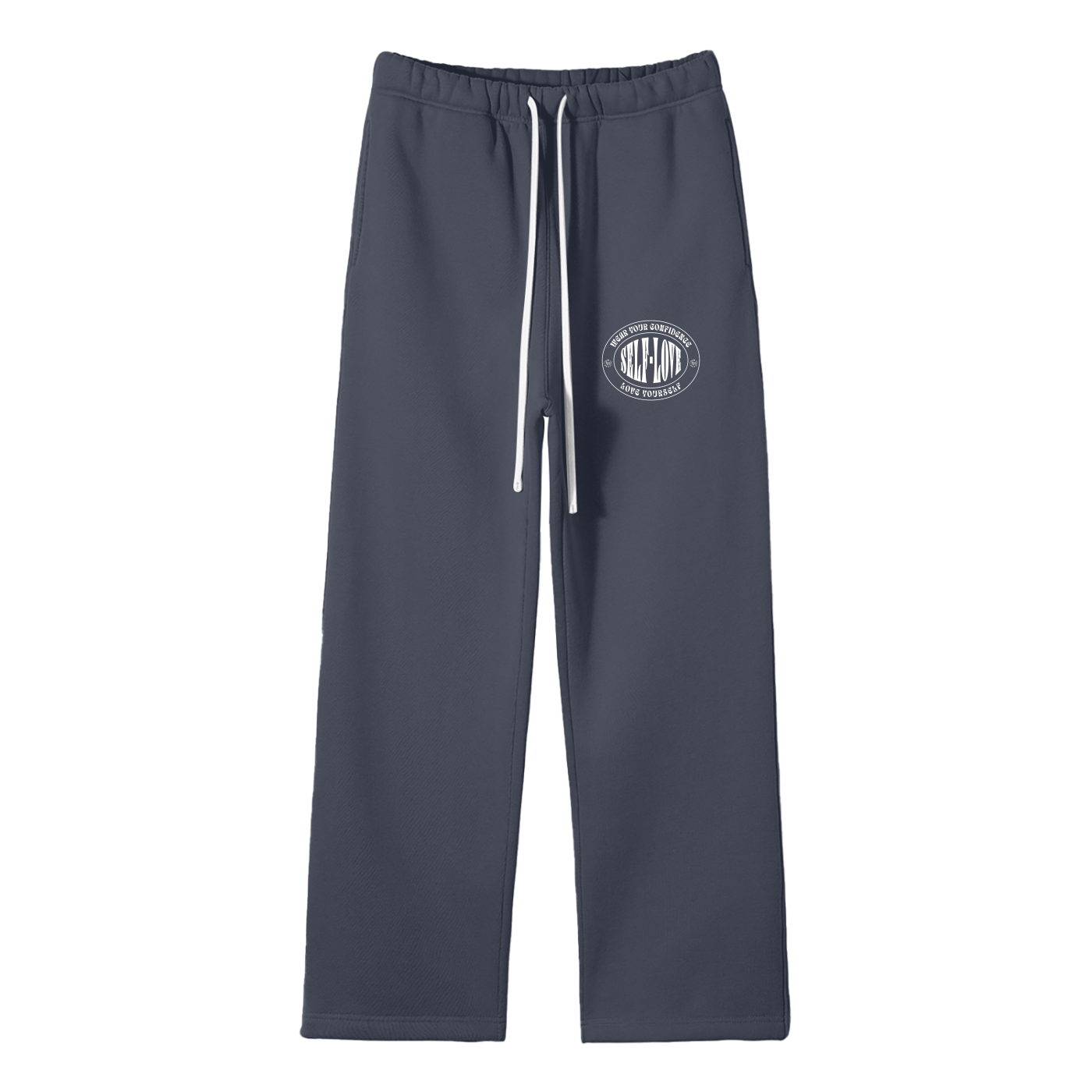 Streetwear Unisex Solid Color Fleece Straight Leg Pants