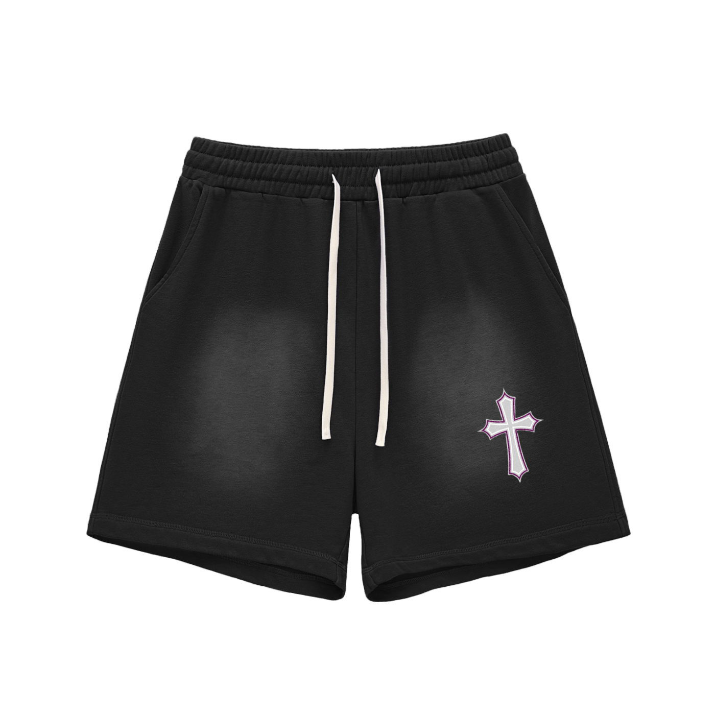 Sun Fade Raw Edge Cotton Shorts