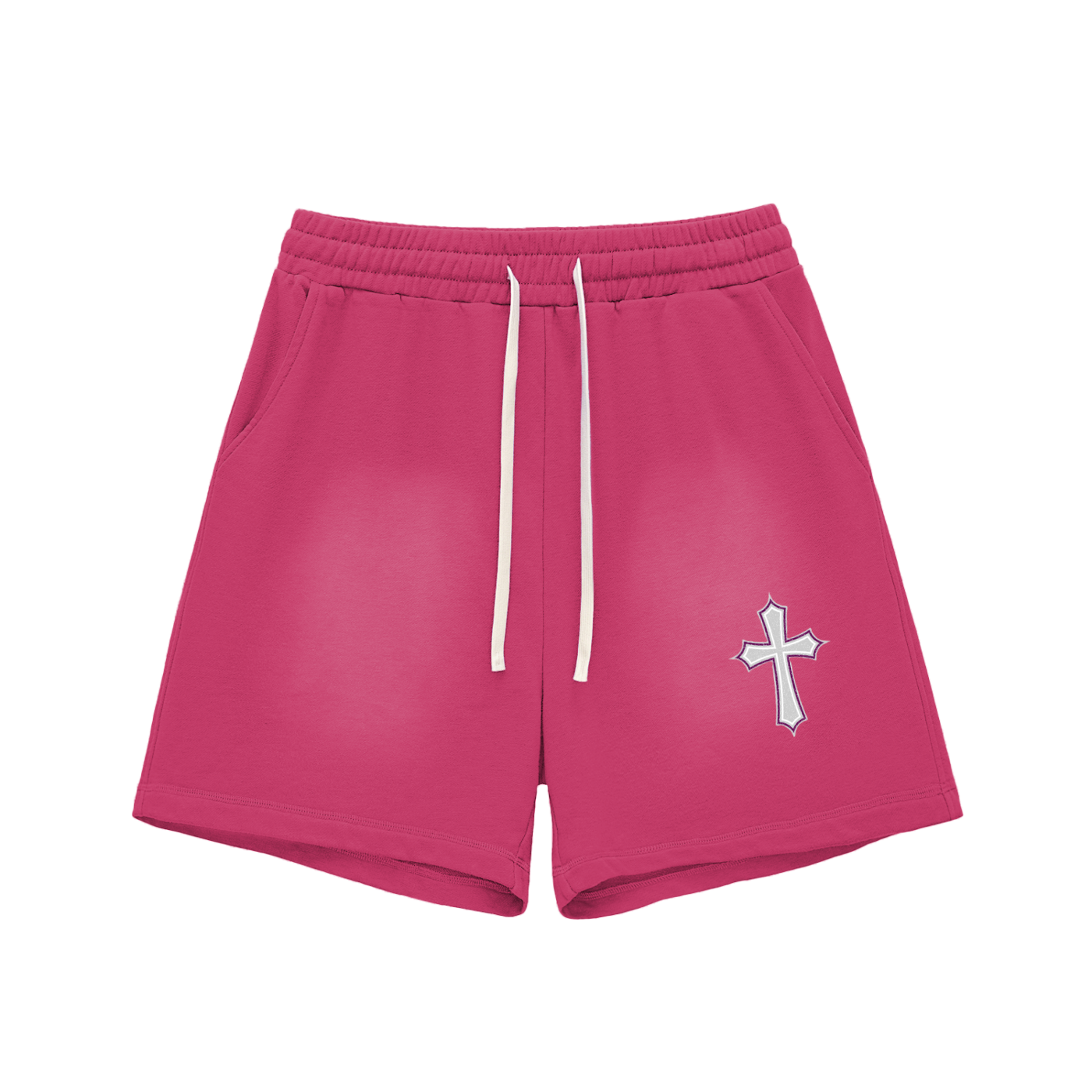 Sun Fade Raw Edge Cotton Shorts