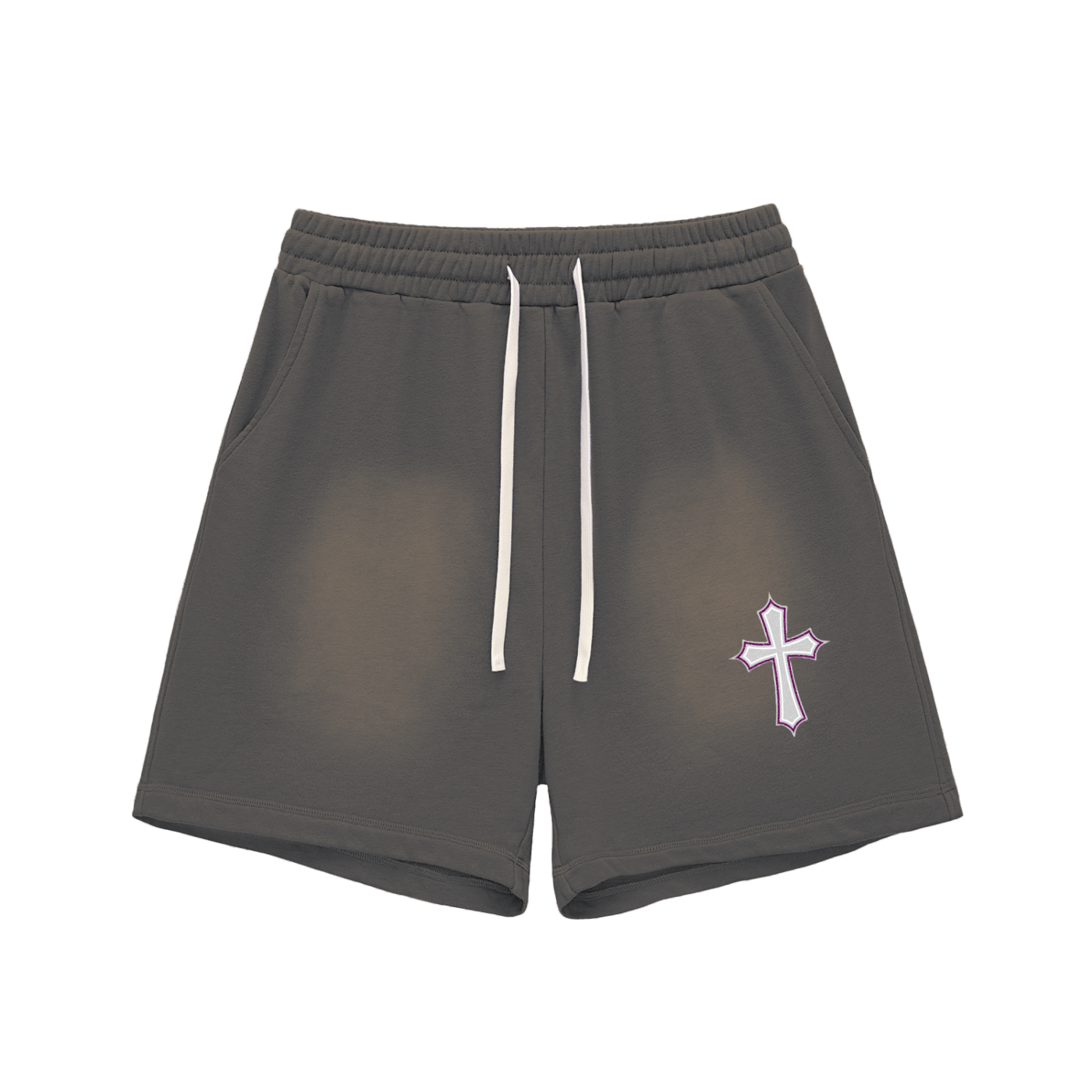 Sun Fade Raw Edge Cotton Shorts