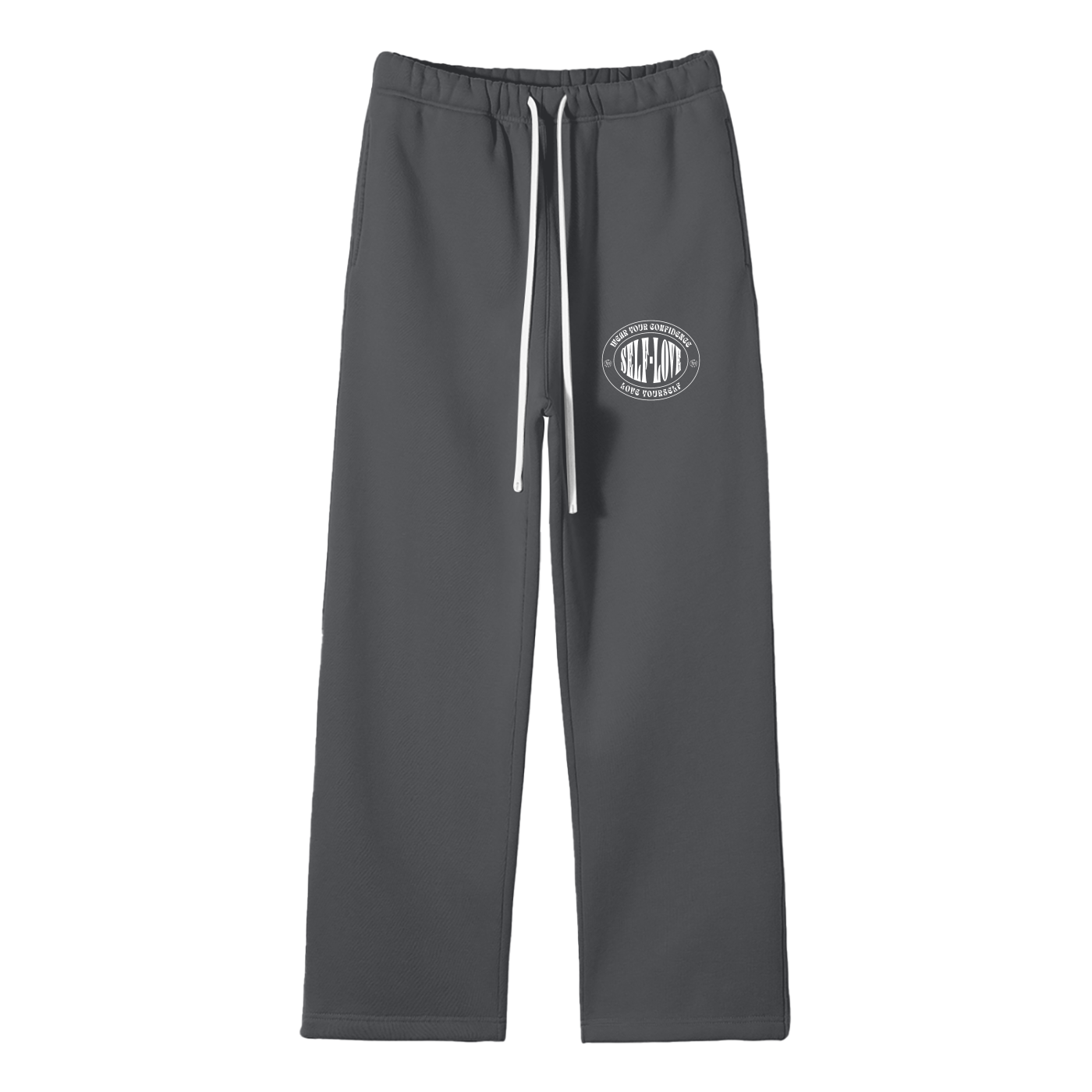Streetwear Unisex Solid Color Fleece Straight Leg Pants