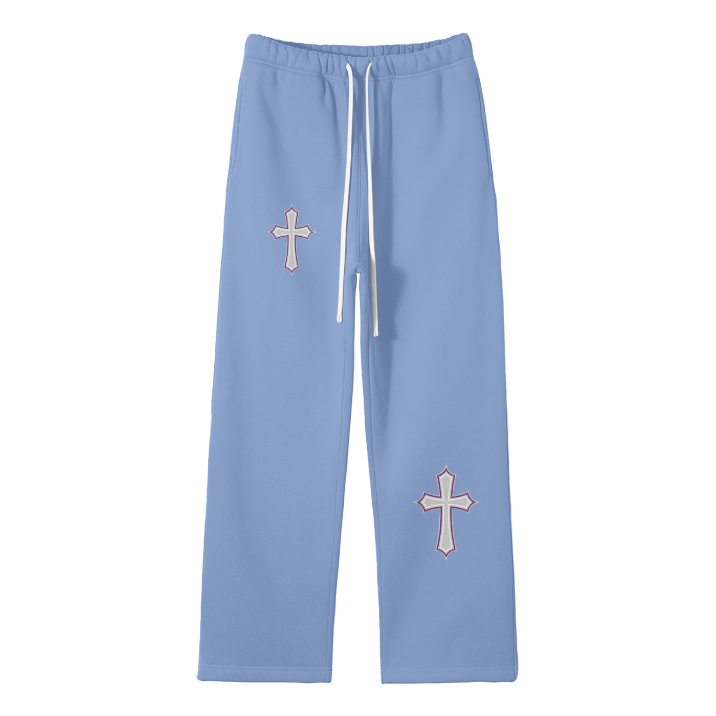Streetwear Unisex Solid Color Fleece Straight Leg Pants