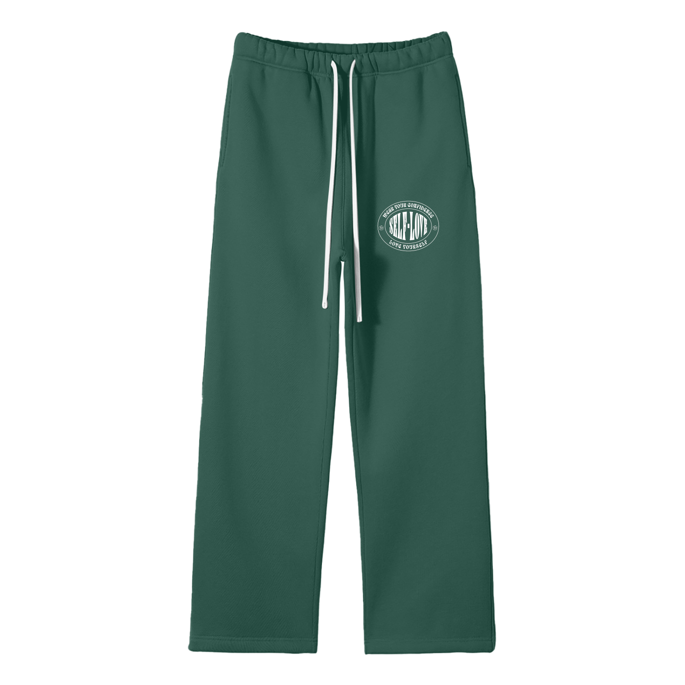 Streetwear Unisex Solid Color Fleece Straight Leg Pants