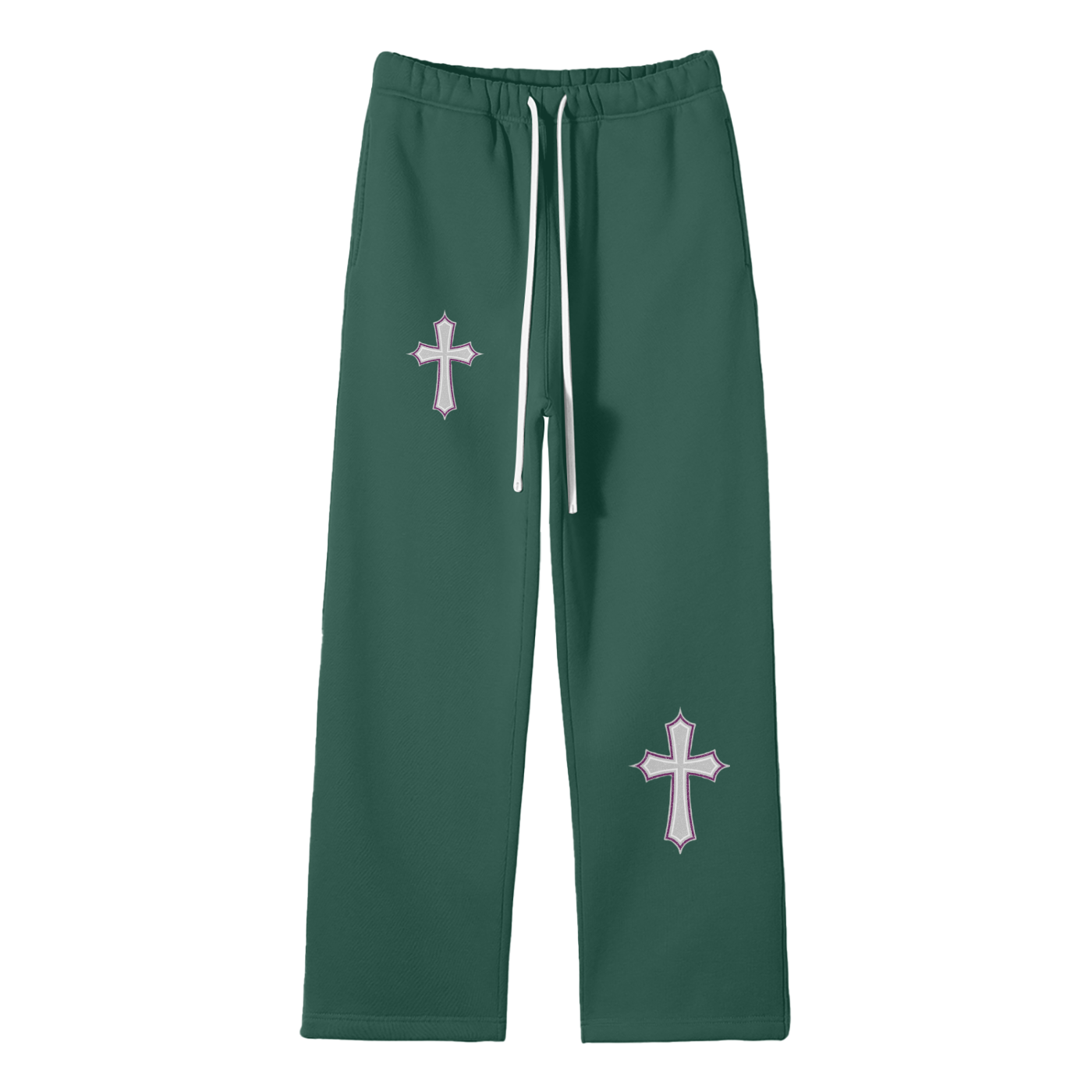 Streetwear Unisex Solid Color Fleece Straight Leg Pants