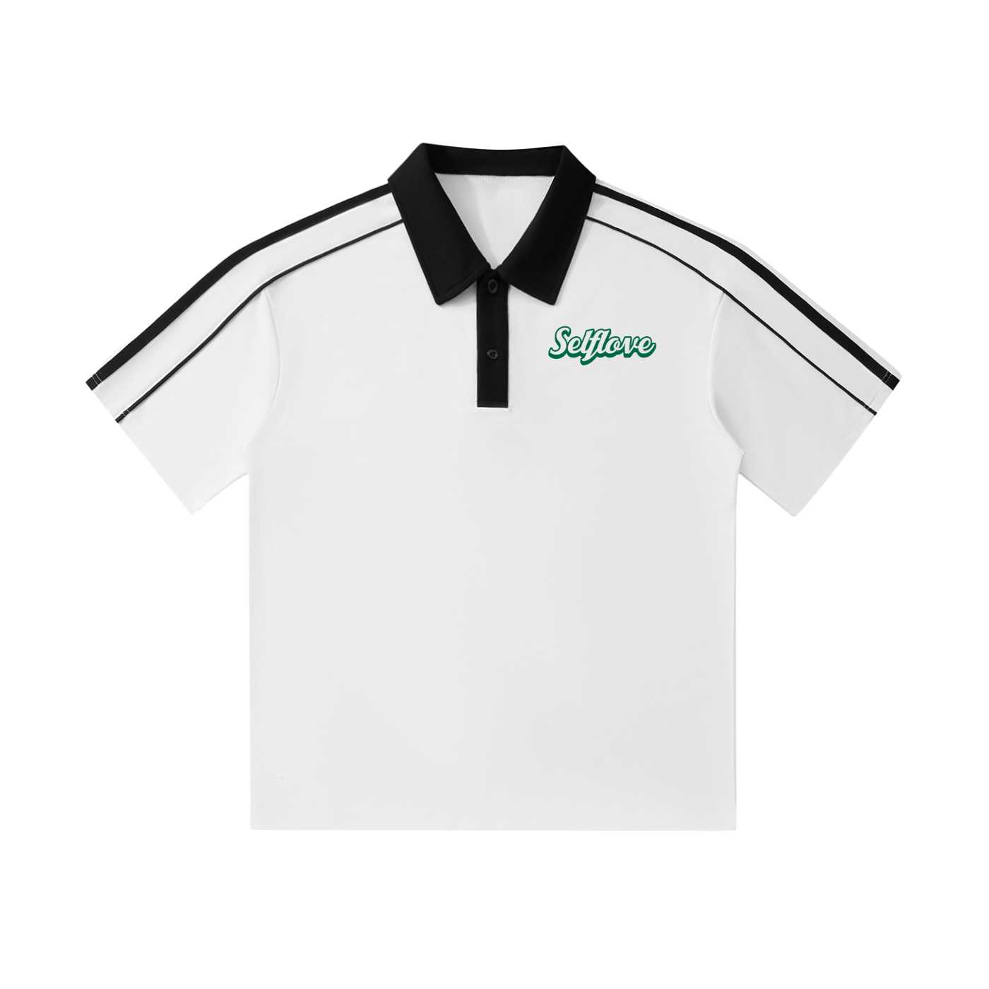 Contrast Collar Short-Sleeve Polo Shirt