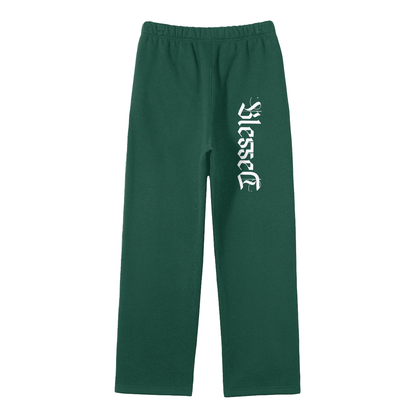 Streetwear Unisex Solid Color Fleece Straight Leg Pants