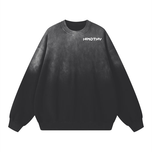 Effortless Athleisure Pure Cotton Handcrafted Monkey Wash Drop-Shoulder Sweatshirt