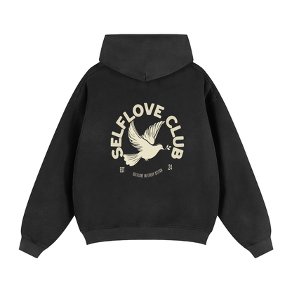 Sunfade Two-way Zipper Boxy Fleece Hoodie