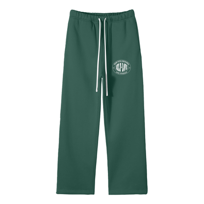 Streetwear Unisex Solid Color Fleece Straight Leg Pants