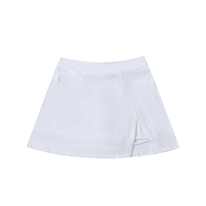 High-Waist Pocketed A-Line Skirt