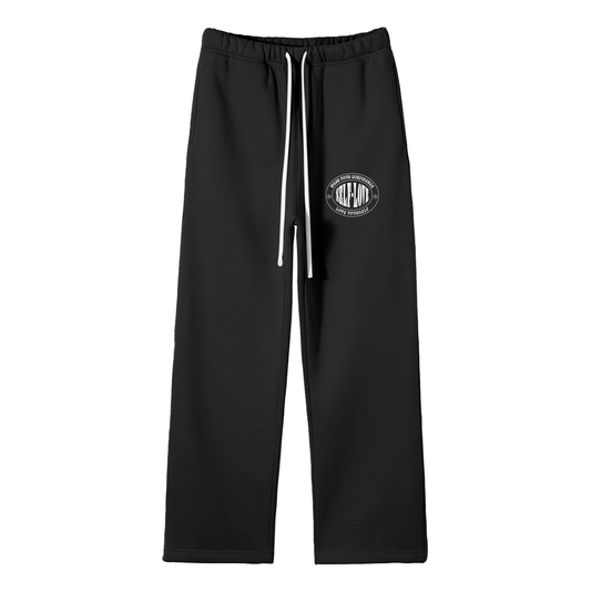 Streetwear Unisex Solid Color Fleece Straight Leg Pants