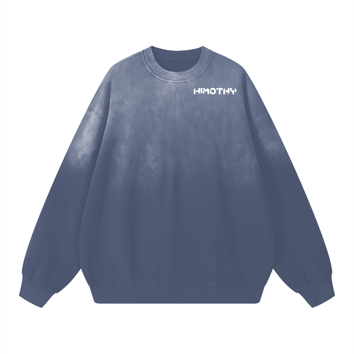 Effortless Athleisure Pure Cotton Handcrafted Monkey Wash Drop-Shoulder Sweatshirt