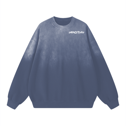 Effortless Athleisure Pure Cotton Handcrafted Monkey Wash Drop-Shoulder Sweatshirt