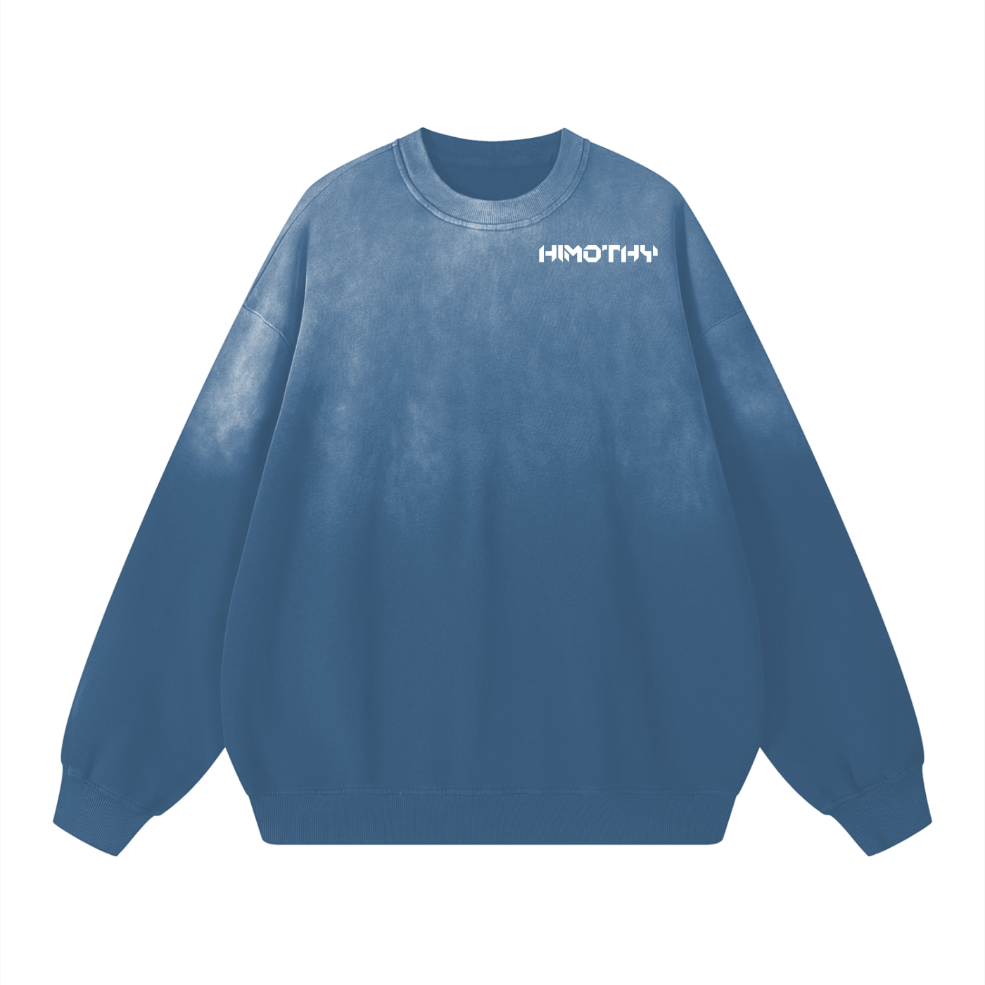 Effortless Athleisure Pure Cotton Handcrafted Monkey Wash Drop-Shoulder Sweatshirt