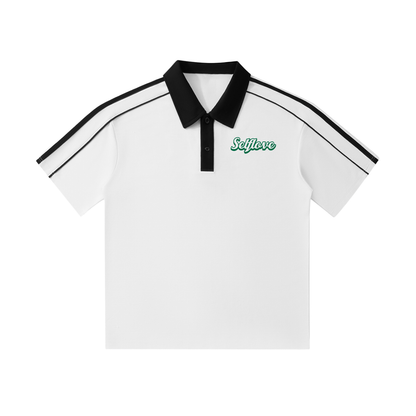 Contrast Collar Short-Sleeve Polo Shirt